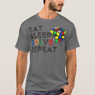 Eat Sleep Solve Herhaling Retro Snelkoppeling Cubi T-shirt