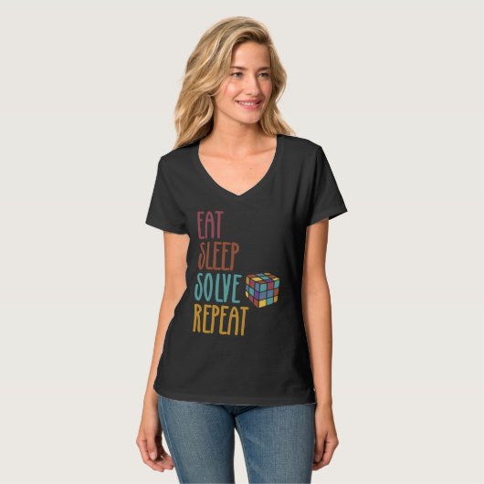 Eat Sleep Solve Repeat  Solve Cube Puzzle Fun  3 T-shirt (Voorkant volledig)