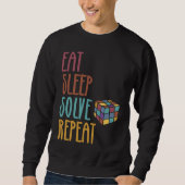 Eat Sleep Solve Repeat  Solve Cube Puzzle Fun  3 Trui (Voorkant)