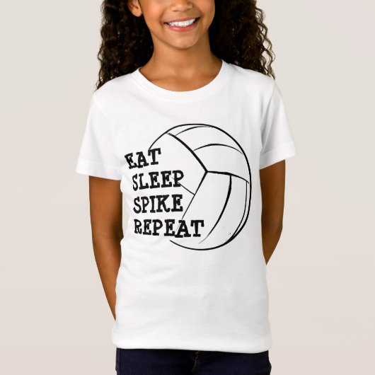 Eat Sleep Spike Repat Volleyball Shirt (Voorkant)