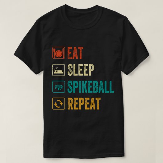 Eat Sleep spikeball Herhaling ontwerp T-shirt (Design voorkant)