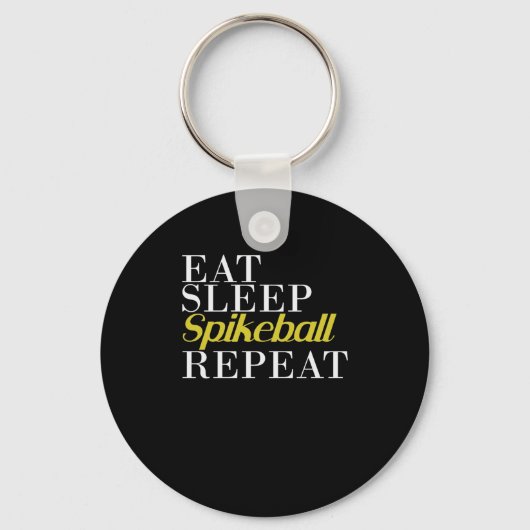Eat Sleep Spikeball Repeat Sleutelhanger (Voorkant)