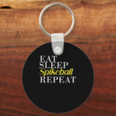 Eat Sleep Spikeball Repeat Sleutelhanger (Voorkant)