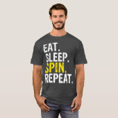 Eat Sleep Spin Repeat Gift Spinning Class T-shirt (Voorkant volledig)