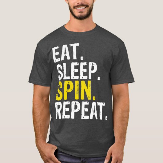 Eat Sleep Spin Repeat Gift Spinning Class T-shirt (Voorkant)