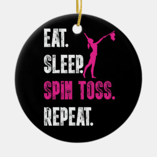 Eat Sleep Spin Toss Repo Flag Color Guard Keramisch Ornament