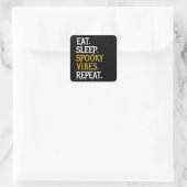 Eat Sleep Spooky Vibes Repeat - Halloween 2022 Vierkante Sticker (Tas)