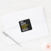 Eat Sleep Spooky Vibes Repeat - Halloween 2022 Vierkante Sticker (Envelop)