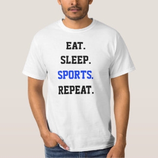 Eat Sleep Sports Herhalingswaarde T-Shirt