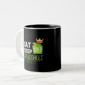 Eat Sleep Spreadsheet Two-Tone koffie Mok (Voorkant links)