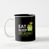 Eat Sleep Spreadsheet Two-Tone koffie Mok (Links)