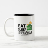 Eat Sleep Spreadsheet Two-Tone koffie Mok (Links)