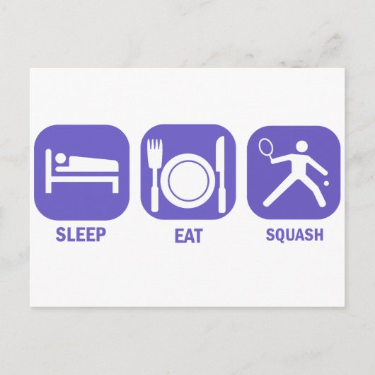 Eat Sleep Squash Briefkaart (Voorkant)