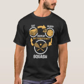Eat Sleep Squash Herhaal Funny Squash T-shirt (Voorkant)
