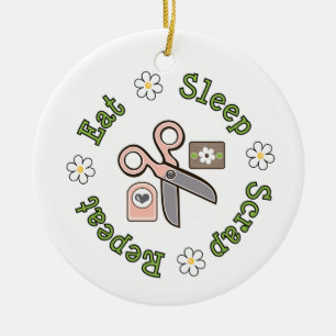 Eat Sleep Sshit Herhalen Ornament