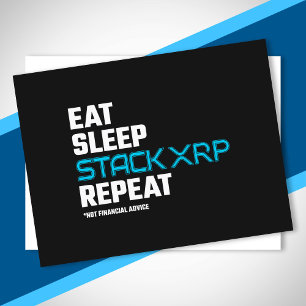 Eat Sleep Stack Funny XRP Crypto Quote Meme Briefkaart