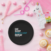 Eat Sleep Stack Funny XRP Crypto Quote Meme Papieren Bordje (Feest)