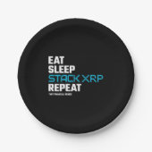 Eat Sleep Stack Funny XRP Crypto Quote Meme Papieren Bordje (Voorkant)