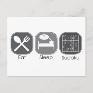 Eat Sleep Sudoku Copy Briefkaart