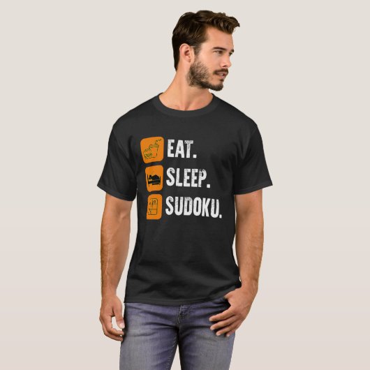 Eat Sleep Sudoku Repeat Number Place Board Game T-shirt (Voorkant volledig)