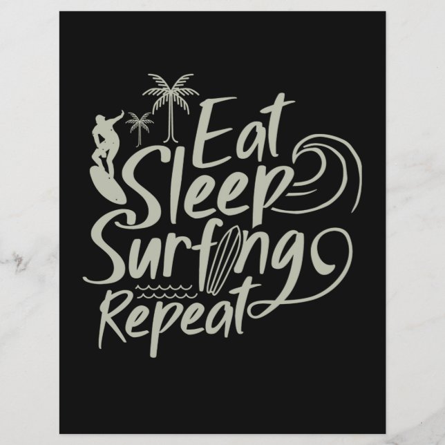 Eat Sleep Surfing Herhalen (Voorkant)