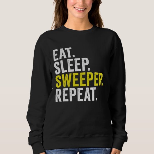 Eat Sleep Sweeper Repeat Cricket Trui (Voorkant)