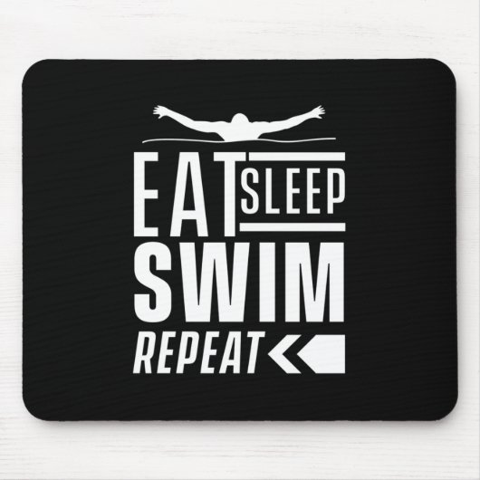 Eat Sleep Swim Herhalen Muismat (Voorkant)