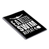 Eat Sleep Swim Herhalen Notitieboek (Rechterzijde)