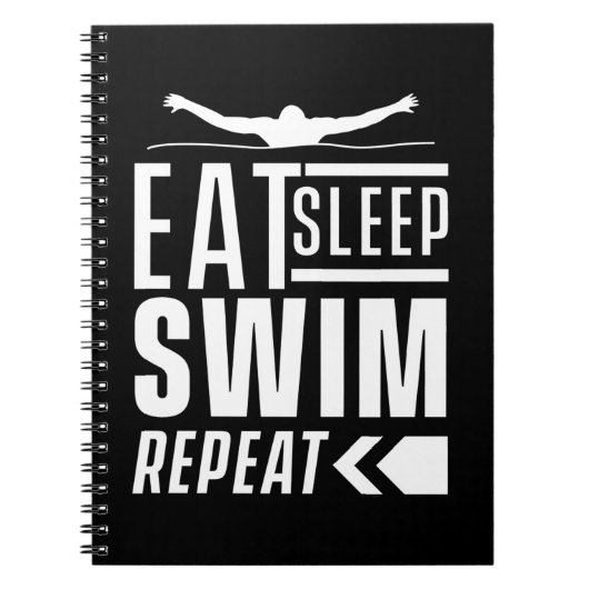 Eat Sleep Swim Herhalen Notitieboek (Voorkant)