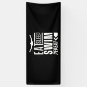 Eat Sleep Swim Herhalen Spandoek (Verticaal)