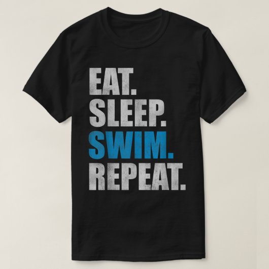Eat Sleep Swim Herhalen T-shirt (Design voorkant)