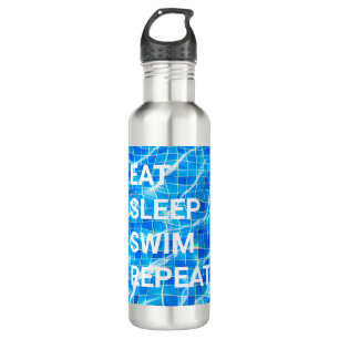 Eat Sleep Swim Herhalen zwembad Aquatisch Waterfles