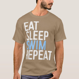 Eat Sleep Swim Herhalen zwemmer Gift T-shirt