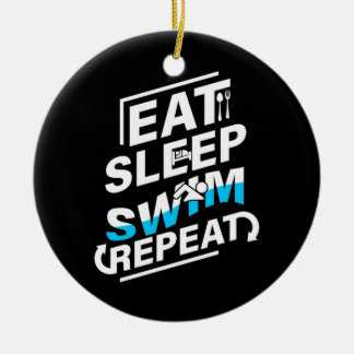 Eat Sleep Swim Keramisch Ornament
