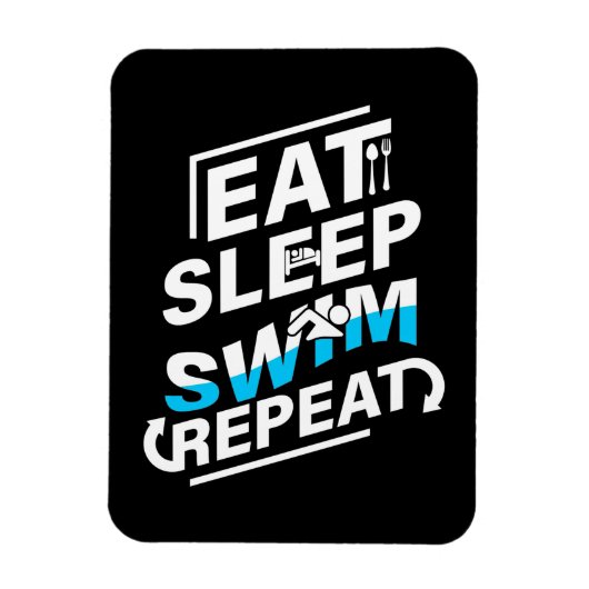 Eat Sleep Swim Magneet (Verticaal)