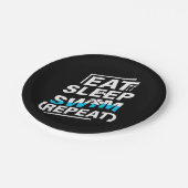 Eat Sleep Swim Papieren Bordje (Gekanteld)