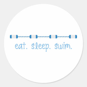 Eat Sleep Swim Ronde Sticker