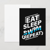 Eat Sleep Swim RSVP Kaartje (Voorkant / Achterkant)