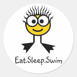 Eat.Sleep.Swim- Stickers YellowCharacter