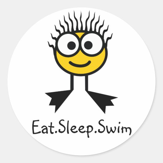 Eat.Sleep.Swim- Stickers YellowCharacter (Devant)