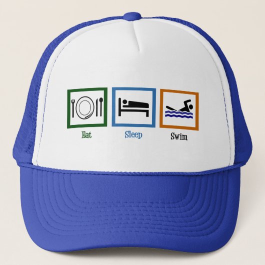 Eat Sleep Swim Trucker Pet (Voorkant)