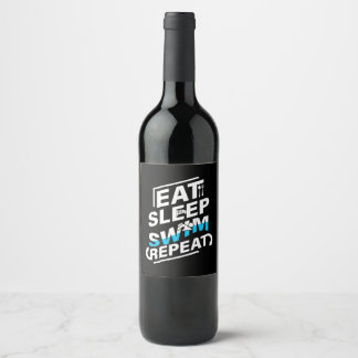 Eat Sleep Swim Wijn Etiket