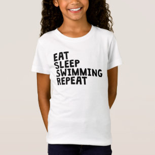 Eat Sleep Swimming Herhalen T-shirt