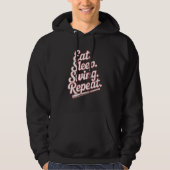 Eat Sleep Swing Repeat Baseball Routine Hoodie (Voorkant)