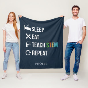 Eat Sleep Teach STEM Science Teacher Fleece Deken