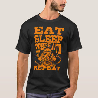 Eat Sleep Technical Divers Reademther Herhalen T-shirt