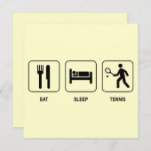 Eat Sleep Tennis Uitnodiging (Voorkant / Achterkant)