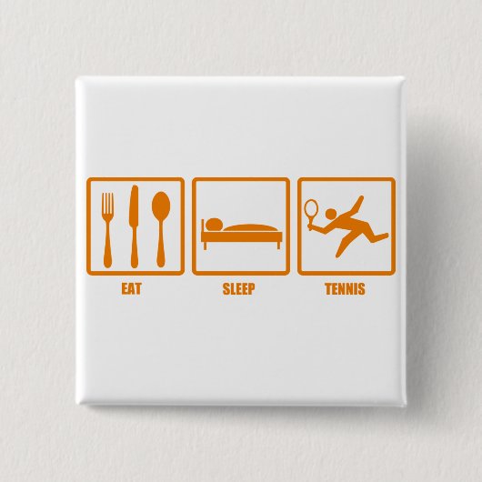 Eat Sleep Tennis Vierkante Button 5,1 Cm (Voorkant)