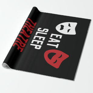 Eat Sleep Theater Herhaal Musical Theft Gift Cadeaupapier