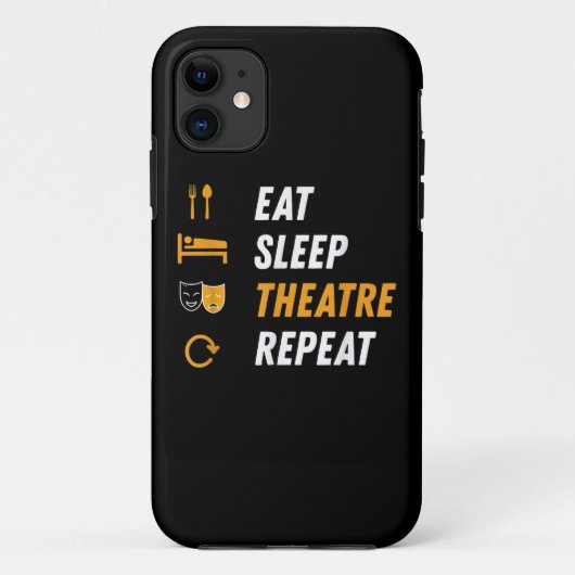 Eat Sleep Theater Herhalen - Graphic Musical Case-Mate iPhone Case (Achterkant)